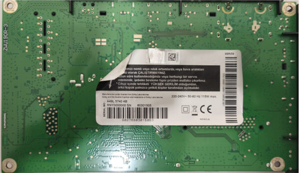 ZWU190R-5, UP2JZZ, Beko B49L 5740 4B, Main Board, Ana Kart, LSC490HN02-S02 - Görsel 2